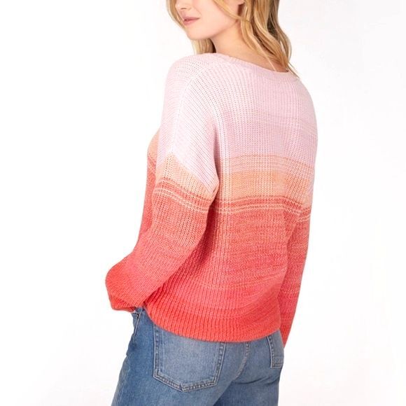 NWT 525 America x Revolve Pink Ombré Shaker Knit Sweater Women’s Size Large NEW - Picture 8 of 15